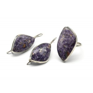 Кольцо и серьги флюорит "Грация"