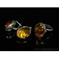 Набор с янтарём кольцо, серьги овал 16*21мм коньячный, 7,4гр. (иск.)