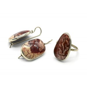 Кольцо и серьги с яшмой