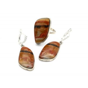 Кольцо и серьги яшма "Грация"