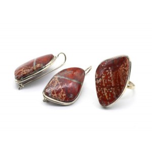 Кольцо и серьги яшма "Грация"