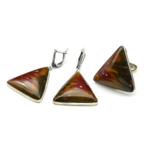 Кольцо и серьги с яшмой "Пикассо" Кольцо и серьги с яшмой "Пикассо"