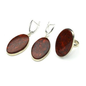 Кольцо и серьги с яшмой "Овал" Кольцо и серьги с яшмой "Овал"