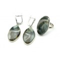 Кольцо и серьги с яшмой "Овал"