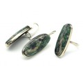 Кольцо и серьги лиственит "Овал"
