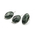 Кольцо и серьги серафинит "Овал"