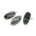 Кольцо и серьги серафинит "Овал"