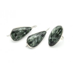 Кольцо и серьги серафинит