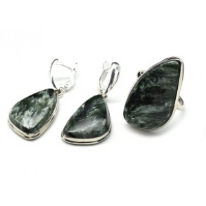 Кольцо и серьги серафинит "Грация"