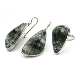 Кольцо и серьги серафинит "Грация"