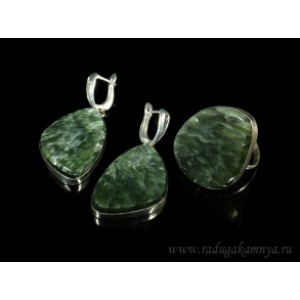 Кольцо и серьги серафинит грация