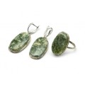 Кольцо и серьги из парагонита "Овал"