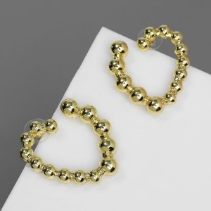 Серьги металл "Сердца" воссоединение, цвет золото Серьги металл "Сердца" воссоединение, цвет золото