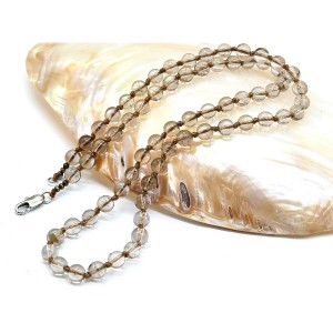 Бусы из раухтопаза (иск.) шарик 6мм, 52см