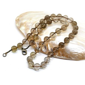 Бусы из раухтопаза (иск.) шарик 9мм, 50см