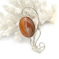 Брошь агат 56*26мм