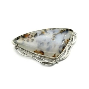 Брошь агат моховой 62*38мм..