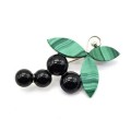Брошь из малахита и агата  "Виноград" 47*30мм