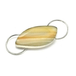 Брошь с агатом переливт 61*21мм.