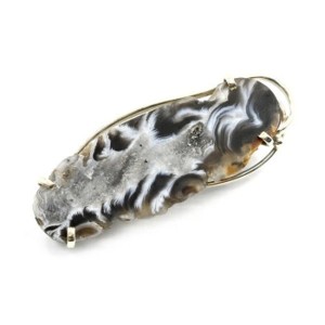 Брошь с жеодами агата бразильского 52*21мм.