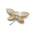 Брошь агат переливт "Стрекоза" 43*28мм