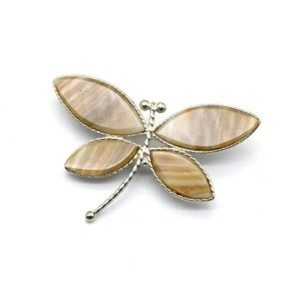 Брошь агат переливт "Стрекоза" 43*28мм