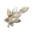 Брошь агат переливт "Веточка" 58*35мм.