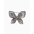 Брошь маленькая перламутровая «Бабочка», белая, цвет серебристый