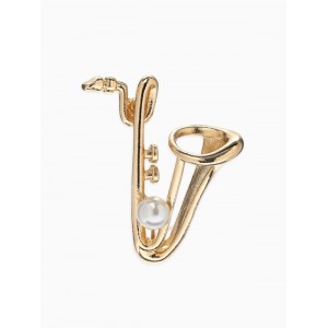 Брошь «Музыка. Саксофон с жемчужиной», белая, цвет золотистый Брошь «Музыка. Саксофон с жемчужиной», белая, цвет золотистый