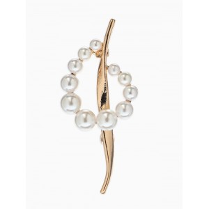 Брошь «Дуга с жемчугом», белая, цвет золотистый Брошь «Дуга с жемчугом», белая, цвет золотистый