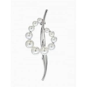 Брошь «Дуга с жемчугом», белая, цвет серебристый Брошь «Дуга с жемчугом», белая, цвет серебристый