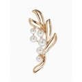 Брошь «Жемчужная ветвь», белая, цвет золотистый Брошь «Жемчужная ветвь», белая, цвет золотистый