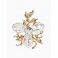 Брошь «Цветочек роскошный жемчуг», белая, цвет золотистый