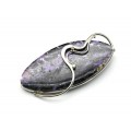 Брошь-кулон с чароитом 63*31мм.