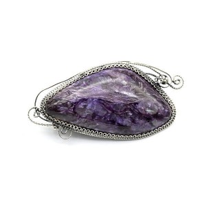 Брошь-кулон чароит 59*29мм.