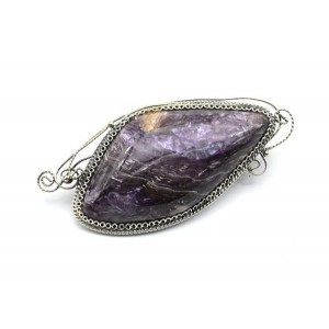 Брошь-кулон чароит 62*29мм.