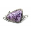 Брошь чароит 43*24мм.