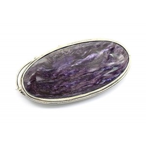 Брошь-кулон чароит 59*30мм.