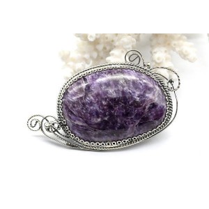 Брошь чароит 47*25мм.