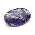 Брошь чароит 50*33мм.