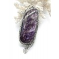 Брошь-кулон чароит 62*22мм.