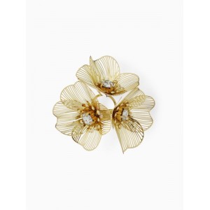 Брошь «Цветы» незабудки, цвет белый, цвет золотистый