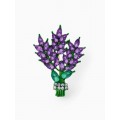 Брошь «Букет» лаванды, сиреневая, цвет золотистый