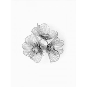 Брошь «Цветы» незабудки, цвет белый, цвет серебристый