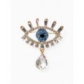 Брошь-оберг «Глаз», бело-снии, цвет золотистый
