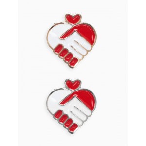 Брошь «Сердце» из рукопожатия, МИКС