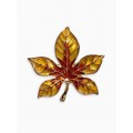 Брошь «Лист Клёна», жёлто-коричневая, цвет золотистый