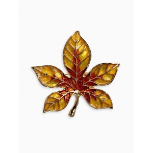 Брошь «Лист Клёна», жёлто-коричневая, цвет золотистый