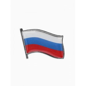 Брошь «Флаг России», триколор, цвет серебристый