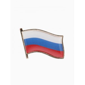 Брошь «Флаг России», триколор, цвет золотистый